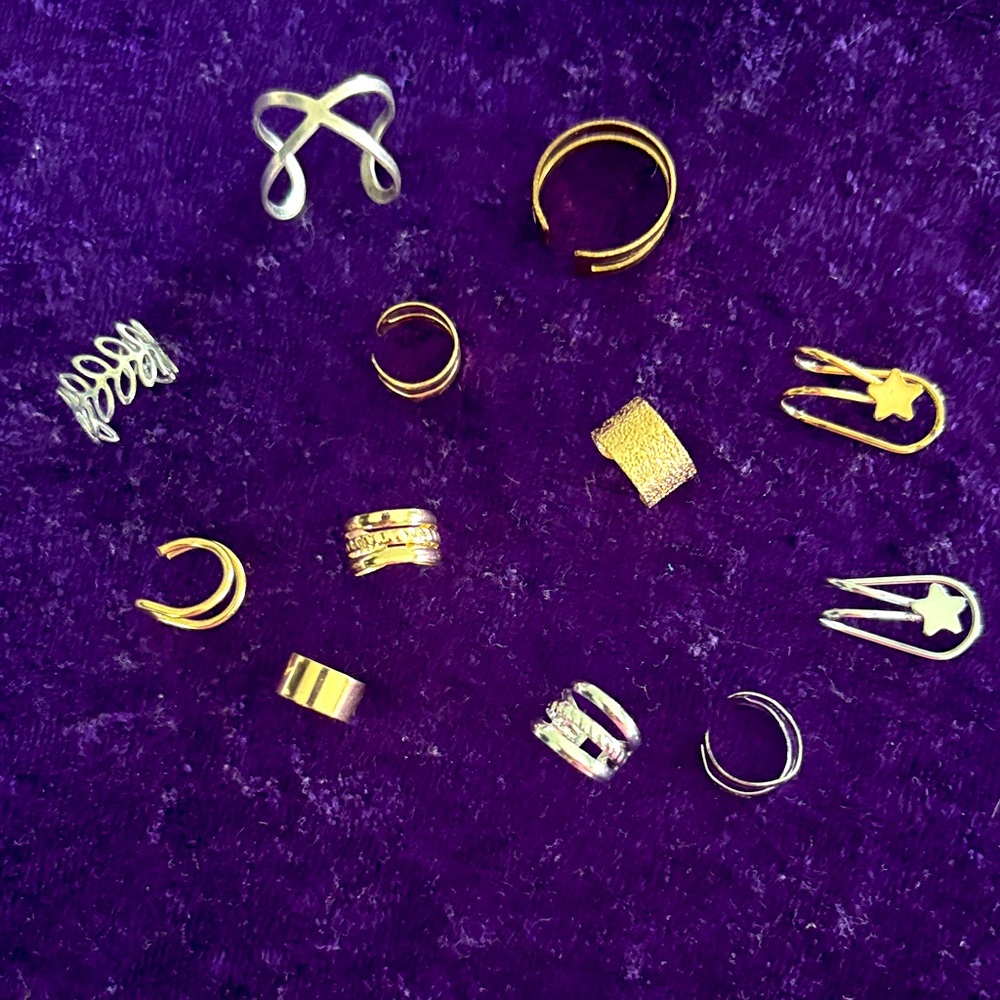 Gold and Silver Ear Cuff Set